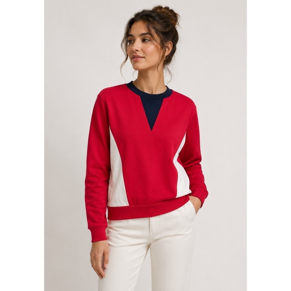 Marni Summer Edition 2014 Colorblock Sweatshirt Red White Navy Size 38 IT
